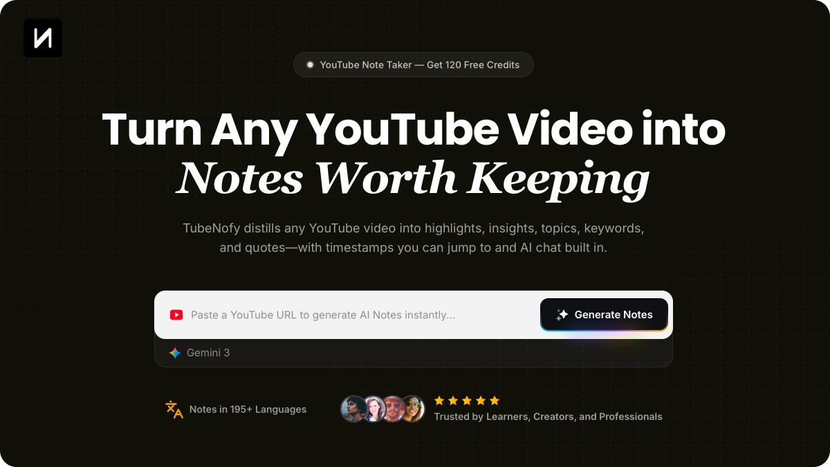 YouTube Note Taker – Turn Videos into Notes Worth Keeping | TubeNofy